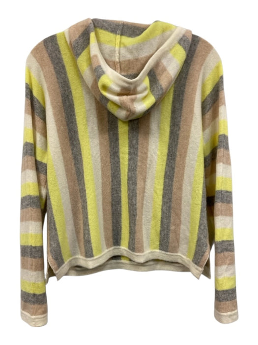 27 Miles Size XS Yellow, Brown, Black Cashmere Long Sleeve Striped Hood Sweater Yellow, Brown, Black / XS