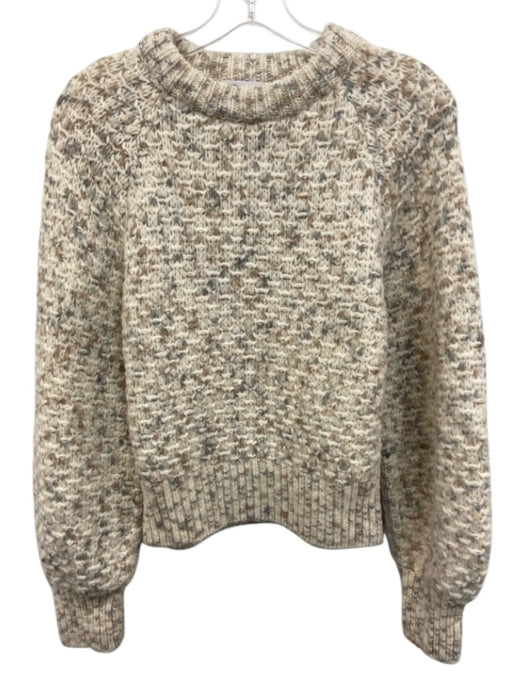 White + Warren Size XS Cream, Gray, Brown Alpaca Blend Long Sleeve Sweater Cream, Gray, Brown / XS