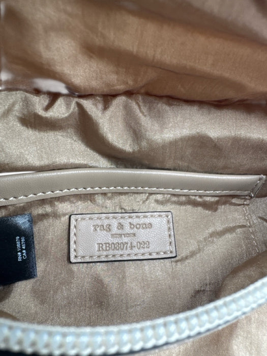 Rag & Bone Taupe Gold Nylon Zip Close faux leather Fanny Pack Bag Taupe Gold / Mini