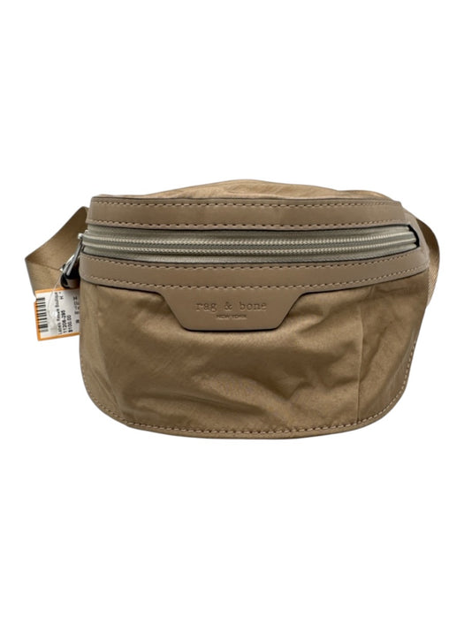 Rag & Bone Taupe Gold Nylon Zip Close faux leather Fanny Pack Bag Taupe Gold / Mini