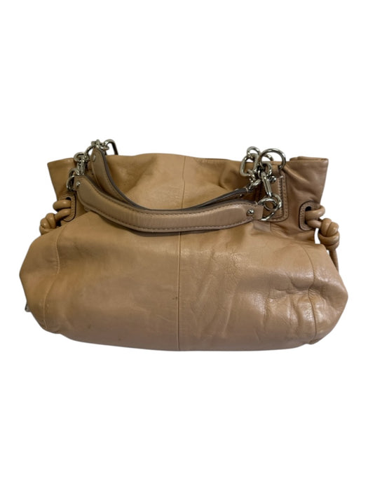 Coach Beige Leather Silver Hardware Shoulder Strap Magnetic Close Bag Beige / M
