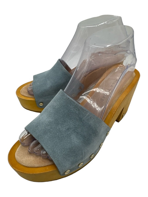 Veronica Beard Shoe Size 8 Beige & Blue Suede Open Toe & Heel Stud Detail Pumps Beige & Blue / 8