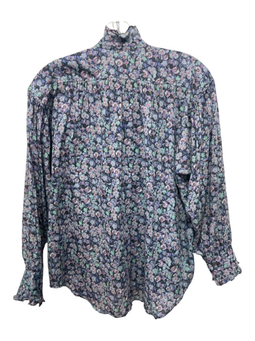 Isabel Marant Etoile Size 34/XS Purple, Green, Gray, White Cotton Floral Top Purple, Green, Gray, White / 34/XS