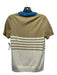 COS Size S Tan, Cream, Blue Cotton & Polyester Horizontal Stripes Crew Neck Top Tan, Cream, Blue / S