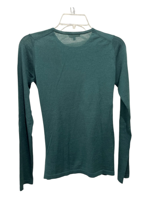 Ann Mashburn Size S Dark Green Cashmere Thin Knit Draped Gathered Detail Top Dark Green / S