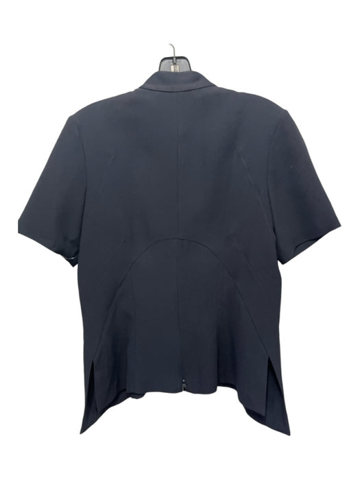 Stella McCartney Size 40/M Black Viscose Zip Front seam detail Short Sleeve Top Black / 40/M