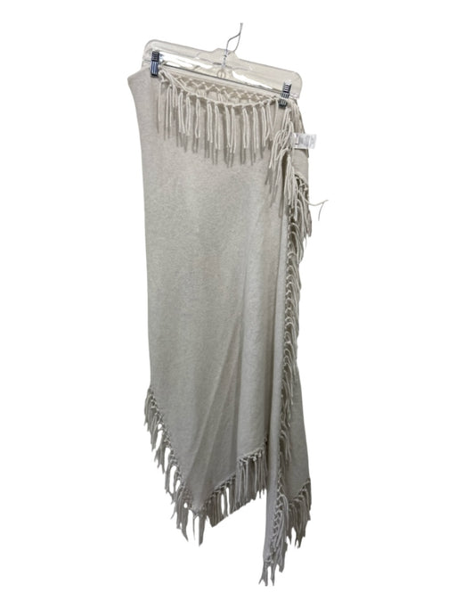 Minnie Rose Pale Gray Cashmere Fringe scarf Pale Gray / One Size