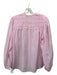 Magali Pascal Size XS Pink Cotton & Silk Peasant Long Puff Sleeve Button up Top Pink / XS