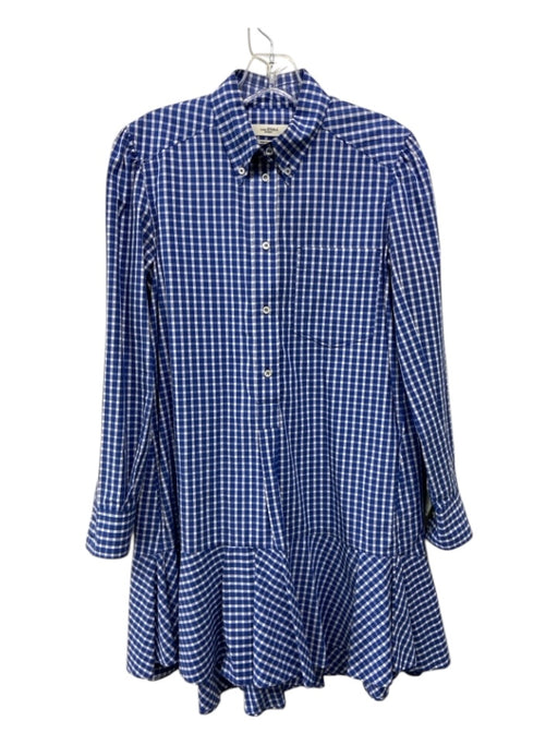 Isabel Etoile Marant Size 34 Blue & White Cotton Gingham Shirt dress Dress Blue & White / 34