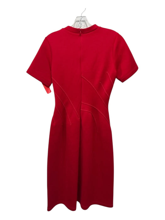 Marni Size S / 36 Red Cotton Blend pintuck waist Contrast Stitching Midi Dress Red / S / 36