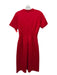 Marni Size S / 36 Red Cotton Blend pintuck waist Contrast Stitching Midi Dress Red / S / 36