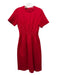 Marni Size S / 36 Red Cotton Blend pintuck waist Contrast Stitching Midi Dress Red / S / 36