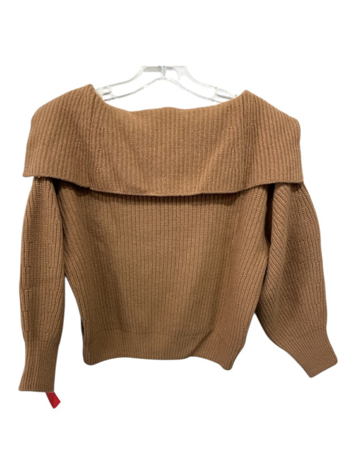 Pinko Size S/M Brown Knit foldover collar V Neck Sweater Brown / S/M