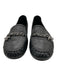 Chanel Shoe Size 38.5 Black Leather Crinkle Chain Link Detail CC Logo Loafers Black / 38.5