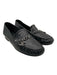 Chanel Shoe Size 38.5 Black Leather Crinkle Chain Link Detail CC Logo Loafers Black / 38.5