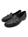 Chanel Shoe Size 38.5 Black Leather Crinkle Chain Link Detail CC Logo Loafers Black / 38.5