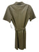 Nanushka Size Small Army Green Polyester Blend Short Sleeve Button Front Dress Army Green / Small