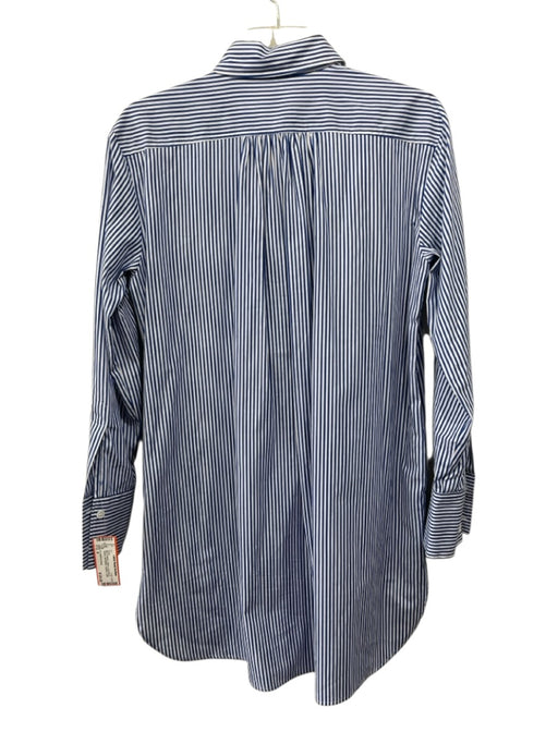 G. Label by Goop Size 0 Blue & White Cotton Long Sleeve Striped Pockets Dress Blue & White / 0