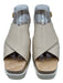 Stella McCartney Shoe Size 37.5 Beige & White Leather Slingbacks Wood Sandals Beige & White / 37.5