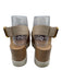 Stella McCartney Shoe Size 37.5 Beige & White Leather Slingbacks Wood Sandals Beige & White / 37.5