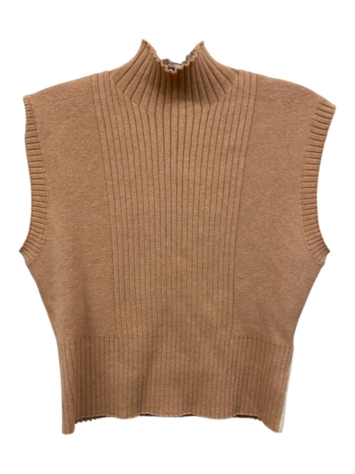 Karolina Zmarlak Size XXS Light Orange Cotton Mock Neck Ribbed Sleeveless Top Light Orange / XXS