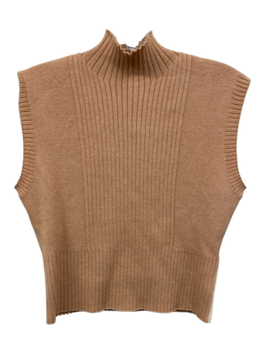 Karolina Zmarlak Size XXS Light Orange Cotton Mock Neck Ribbed Sleeveless Top Light Orange / XXS