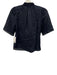 Frame Size Small Navy Blue Ramie Short Sleeve Pleated Quarter Button Sheer Top Navy Blue / Small