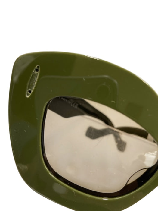 Loewe Olive Green Acetate Gold hardware Cat Eye Tinted Lens Logo Sunglasses Olive Green
