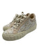 Fendi Shoe Size 38 Beige & Cream Canvas & Leather Rubber Sole Lace Up Sneakers Beige & Cream / 38
