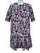 La Double J Size XS Purple & Blue Wool & Polymide Short Sleeve Back Zip Dress Purple & Blue / XS