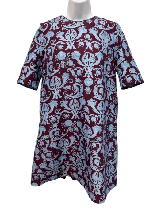 La Double J Size XS Purple & Blue Wool & Polymide Short Sleeve Back Zip Dress Purple & Blue / XS
