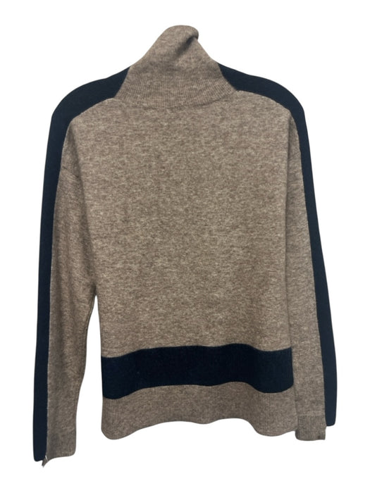 Veronica Beard Size S Grey & Navy Nylon & Wool Long Sleeve Stripe Sweater Grey & Navy / S