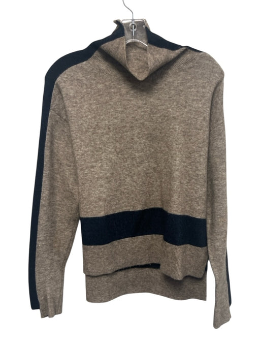 Veronica Beard Size S Grey & Navy Nylon & Wool Long Sleeve Stripe Sweater Grey & Navy / S