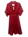 Carolina Herrera Size 2 Red Cotton 1/2 Sleeve Button Front Button Waist Dress Red / 2