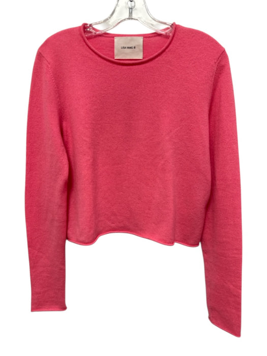 Lisa Yang Size 0 Pink Cashmere Knit Rolled Hem Cropped Pullover Sweater Pink / 0