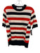 Victoria Victoria Beckham Size S Red, White & Black Wool Knit Striped Top Red, White & Black / S