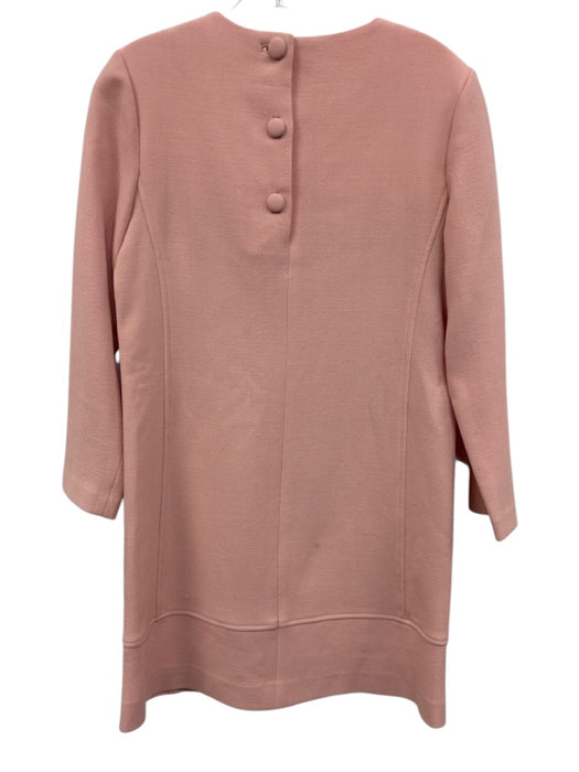 Lela Rose Size 2 Light Pink Wool Blend Long Sleeve Paneled Slit Pocket Dress Light Pink / 2