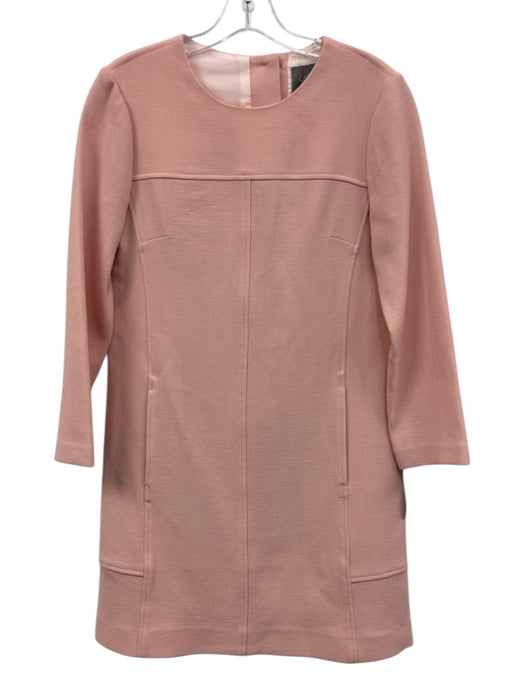 Lela Rose Size 2 Light Pink Wool Blend Long Sleeve Paneled Slit Pocket Dress Light Pink / 2