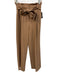 Marella Size 2 Tan Brown Wool Blend High Rise Tie Waist Hook & Zip Fly Pants Tan Brown / 2