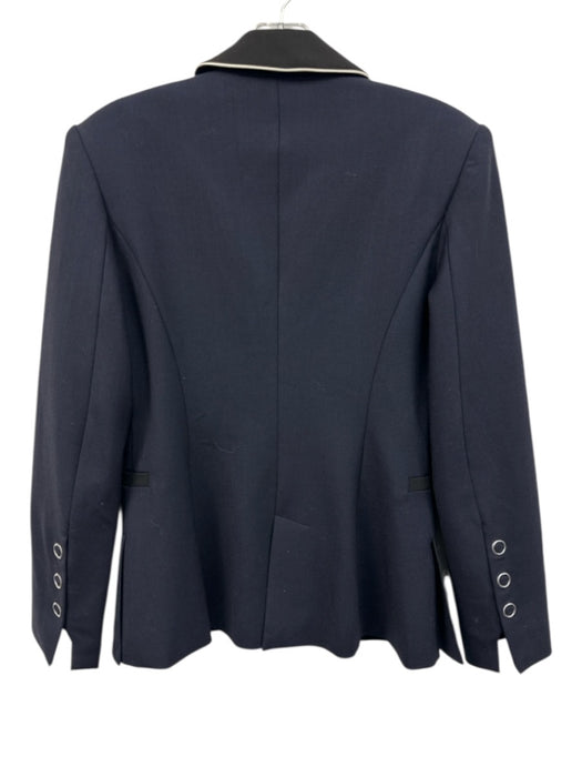 Jonathan Simkhai Size 2 Midnight Blue, Black & White Wool Blend Blazer Jacket Midnight Blue, Black & White / 2