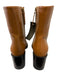 Lafayette 148 Shoe Size 38 Toffee Brown Leather Upper Side Zip Round Toe Boots Toffee Brown / 38