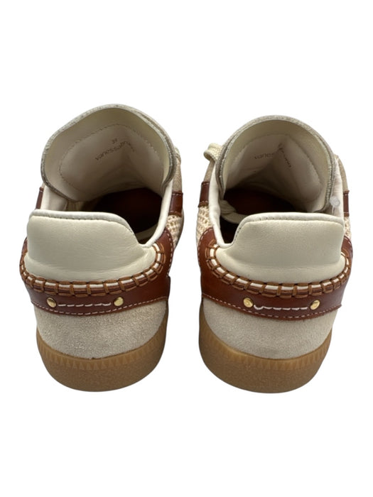 Vanessa Bruno Shoe Size 39 Cream Beige & Brown Textile & Leather Upper Sneakers Cream Beige & Brown / 39