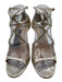 Jimmy Choo Shoe Size 38 Gold Tone Leather Upper Metallic Shimmer Strappy Sandals Gold Tone / 38