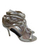Jimmy Choo Shoe Size 38 Gold Tone Leather Upper Metallic Shimmer Strappy Sandals Gold Tone / 38