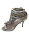 Jimmy Choo Shoe Size 38 Gold Tone Leather Upper Metallic Shimmer Strappy Sandals Gold Tone / 38