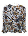 Ulla Johnson Size M White, Blue, Multi Floral Print Ruffle Tier Long Sleeve Top White, Blue, Multi / M