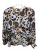 Ulla Johnson Size M White, Blue, Multi Floral Print Ruffle Tier Long Sleeve Top White, Blue, Multi / M