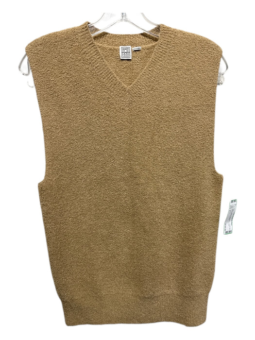 Toteme Size L Beige cotton & polyamide V Neck Sleeveless Vest Beige / L
