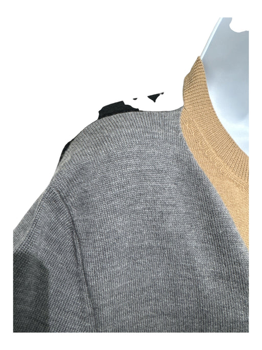 Loewe Size M Beige, Gray, Black Wool Tie Detail Long Sleeve Layer Sweater Beige, Gray, Black / M