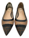 Fendi Shoe Size 38.5 Black & Brown Leather & Mesh Pointed Toe Monogram Flats Black & Brown / 38.5
